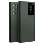 Genuine Nappa Leather Flip Case For Samsung Galaxy S22 / S23 / S24 Ultra Green by QIALINO