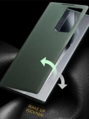 Genuine Nappa Leather Flip Case For Samsung Galaxy S22 / S23 / S24 Ultra by QIALINO