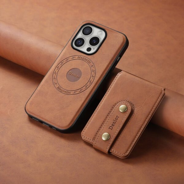 Denior D14 NK Retro Pattern MagSafe Magnetic Card Holder Leather Phone Case, For iPhone 16 Pro Max, For iPhone 16 Pro, For iPhone 16 Plus, For iPhone 16, For iPhone 15 Pro Max, For iPhone 15 Pro, For iPhone 15 Plus, For iPhone 15, For iPhone 14 Plus... by The Case Factory