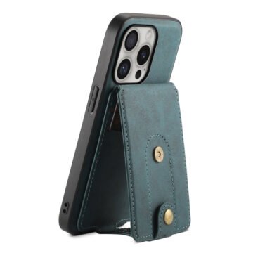 Denior D14 NK Retro Pattern MagSafe Magnetic Card Holder Leather Phone Case, For iPhone 16 Pro Max, For iPhone 16 Pro, For iPhone 16 Plus, For iPhone 16, For iPhone 15 Pro Max, For iPhone 15 Pro, For iPhone 15 Plus, For iPhone 15, For iPhone 14 Plus... For iPhone 16 Pro Max Blue by The Case Factory