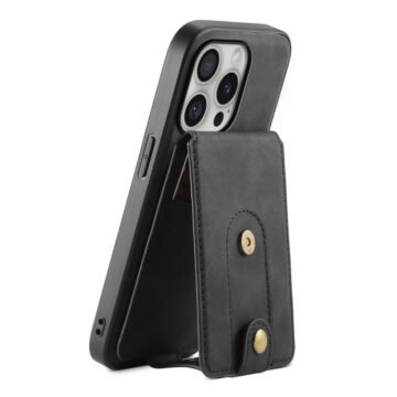 Denior D14 NK Retro Pattern MagSafe Magnetic Card Holder Leather Phone Case, For iPhone 16 Pro Max, For iPhone 16 Pro, For iPhone 16 Plus, For iPhone 16, For iPhone 15 Pro Max, For iPhone 15 Pro, For iPhone 15 Plus, For iPhone 15, For iPhone 14 Plus... For iPhone 16 Pro Max Black by The Case Factory