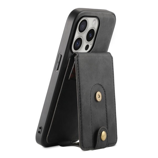 Denior D14 NK Retro Pattern MagSafe Magnetic Card Holder Leather Phone Case, For iPhone 16 Pro Max, For iPhone 16 Pro, For iPhone 16 Plus, For iPhone 16, For iPhone 15 Pro Max, For iPhone 15 Pro, For iPhone 15 Plus, For iPhone 15, For iPhone 14 Plus... For iPhone 16 Pro Max Black by The Case Factory