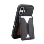 Denior D18 Skin Feel Rotating Holder MagSafe Detachable Card Slot Phone Case, For iPhone 16 Pro Max, For iPhone 16 Pro, For iPhone 16 Plus, For iPhone 16, For iPhone 15 Pro Max, For iPhone 15 Pro, For iPhone 15 Plus / 14 Plus, For iPhone 15... For iPhone 16 Plus Brown by The Case Factory