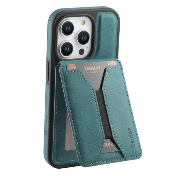 Denior D18 Skin Feel Rotating Holder MagSafe Detachable Card Slot Phone Case, For iPhone 16 Pro Max, For iPhone 16 Pro, For iPhone 16 Plus, For iPhone 16, For iPhone 15 Pro Max, For iPhone 15 Pro, For iPhone 15 Plus / 14 Plus, For iPhone 15... For iPhone 16 Pro Max Blue by The Case Factory