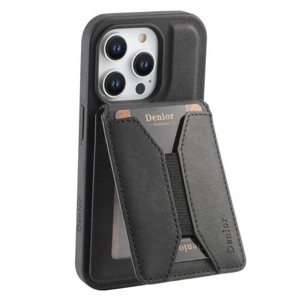 Denior D18 Skin Feel Rotating Holder MagSafe Detachable Card Slot Phone Case, For iPhone 16 Pro Max, For iPhone 16 Pro, For iPhone 16 Plus, For iPhone 16, For iPhone 15 Pro Max, For iPhone 15 Pro, For iPhone 15 Plus / 14 Plus, For iPhone 15������������... For iPhone 16 Pro Max Brown by The Case Factory
