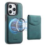 Denior D20 Skin Feel MagSafe Holder Detachable Card Slot Phone Case, For iPhone 16 Pro Max, For iPhone 16 Pro, For iPhone 16 Plus, For iPhone 16, For iPhone 15 Pro Max, For iPhone 15 Pro, For iPhone 15 Plus / 14 Plus, For iPhone 15, For iPhone 14 / 13... For iPhone 16 Pro Max Blue by The Case Factory