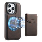 Denior D20 Skin Feel MagSafe Holder Detachable Card Slot Phone Case, For iPhone 16 Pro Max, For iPhone 16 Pro, For iPhone 16 Plus, For iPhone 16, For iPhone 15 Pro Max, For iPhone 15 Pro, For iPhone 15 Plus / 14 Plus, For iPhone 15, For iPhone 14 / 13... For iPhone 16 Pro Max Brown by The Case Factory