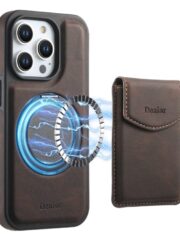 Denior D20 Skin Feel MagSafe Holder Detachable Card Slot Phone Case, For iPhone 16 Pro Max, For iPhone 16 Pro, For iPhone 16 Plus, For iPhone 16, For iPhone 15 Pro Max, For iPhone 15 Pro, For iPhone 15 Plus / 14 Plus, For iPhone 15, For iPhone 14 / 13... For iPhone 16 Pro Max Brown by The Case Factory
