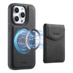 Denior D20 Skin Feel MagSafe Holder Detachable Card Slot Phone Case, For iPhone 16 Pro Max, For iPhone 16 Pro, For iPhone 16 Plus, For iPhone 16, For iPhone 15 Pro Max, For iPhone 15 Pro, For iPhone 15 Plus / 14 Plus, For iPhone 15, For iPhone 14 / 13... For iPhone 16 Pro Max Black by The Case Factory