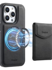 Denior D20 Skin Feel MagSafe Holder Detachable Card Slot Phone Case, For iPhone 16 Pro Max, For iPhone 16 Pro, For iPhone 16 Plus, For iPhone 16, For iPhone 15 Pro Max, For iPhone 15 Pro, For iPhone 15 Plus / 14 Plus, For iPhone 15, For iPhone 14 / 13... For iPhone 16 Pro Max Black by The Case Factory
