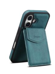 Denior D20 Skin Feel MagSafe Holder Detachable Card Slot Phone Case, For iPhone 16 Pro Max, For iPhone 16 Pro, For iPhone 16 Plus, For iPhone 16, For iPhone 15 Pro Max, For iPhone 15 Pro, For iPhone 15 Plus / 14 Plus, For iPhone 15, For iPhone 14 / 13... For iPhone 16 Plus Blue by The Case Factory