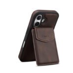 Denior D20 Skin Feel MagSafe Holder Detachable Card Slot Phone Case, For iPhone 16 Pro Max, For iPhone 16 Pro, For iPhone 16 Plus, For iPhone 16, For iPhone 15 Pro Max, For iPhone 15 Pro, For iPhone 15 Plus / 14 Plus, For iPhone 15, For iPhone 14 / 13... For iPhone 16 Plus Brown by The Case Factory