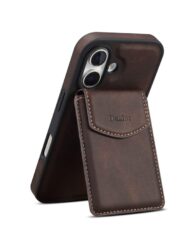 Denior D20 Skin Feel MagSafe Holder Detachable Card Slot Phone Case, For iPhone 16 Pro Max, For iPhone 16 Pro, For iPhone 16 Plus, For iPhone 16, For iPhone 15 Pro Max, For iPhone 15 Pro, For iPhone 15 Plus / 14 Plus, For iPhone 15, For iPhone 14 / 13... For iPhone 16 Plus Brown by The Case Factory