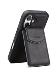 Denior D20 Skin Feel MagSafe Holder Detachable Card Slot Phone Case, For iPhone 16 Pro Max, For iPhone 16 Pro, For iPhone 16 Plus, For iPhone 16, For iPhone 15 Pro Max, For iPhone 15 Pro, For iPhone 15 Plus / 14 Plus, For iPhone 15, For iPhone 14 / 13... For iPhone 16 Plus Black by The Case Factory