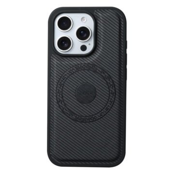 Denior Carbon Fiber Texture Leather MagSafe Phone Case, For iPhone 16 Pro Max, For iPhone 16 Pro, For iPhone 16 Plus, For iPhone 16 by The Case Factory