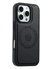 Denior Carbon Fiber Texture Leather MagSafe Phone Case, For iPhone 16 Pro Max, For iPhone 16 Pro, For iPhone 16 Plus, For iPhone 16 by The Case Factory