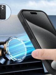 Denior Carbon Fiber Texture Leather MagSafe Phone Case, For iPhone 16 Pro Max, For iPhone 16 Pro, For iPhone 16 Plus, For iPhone 16 by The Case Factory
