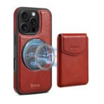 Denior D22 Genuine Leather MagSafe Holder Detachable Card Slot Phone Case, For iPhone 16 Pro Max, For iPhone 16 Pro, For iPhone 16 Plus, For iPhone 16 For iPhone 16 Pro Max Brown by The Case Factory