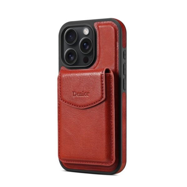 Denior D22 Genuine Leather MagSafe Holder Detachable Card Slot Phone Case, For iPhone 16 Pro Max, For iPhone 16 Pro, For iPhone 16 Plus, For iPhone 16 by The Case Factory