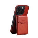 Denior D22 Genuine Leather MagSafe Holder Detachable Card Slot Phone Case, For iPhone 16 Pro Max, For iPhone 16 Pro, For iPhone 16 Plus, For iPhone 16 by The Case Factory
