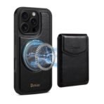 Denior D22 Genuine Leather MagSafe Holder Detachable Card Slot Phone Case, For iPhone 16 Pro Max, For iPhone 16 Pro, For iPhone 16 Plus, For iPhone 16 For iPhone 16 Pro Max Black by The Case Factory