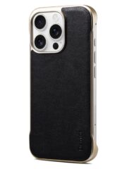 Denior MagSafe Genuine Leather Calf Texture Phone Case, For iPhone 16 Pro Max, For iPhone 16 Pro, For iPhone 16 Plus, For iPhone 16, For iPhone 15 Pro Max, For iPhone 15 Pro, For iPhone 15 Plus, For iPhone 15, For iPhone 14 Plus, For iPhone 14... For iPhone 16 Pro Max Black by The Case Factory