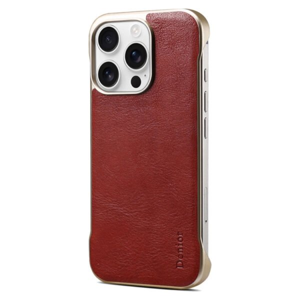Denior MagSafe Genuine Leather Calf Texture Phone Case, For iPhone 16 Pro Max, For iPhone 16 Pro, For iPhone 16 Plus, For iPhone 16, For iPhone 15 Pro Max, For iPhone 15 Pro, For iPhone 15 Plus, For iPhone 15, For iPhone 14 Plus, For iPhone 14... For iPhone 16 Pro Max Red by The Case Factory
