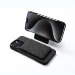 Denior Retro Leather iPhone Case with RFID Blocking Detachable Vertical Flip Card Holder - Image 3