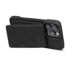 Denior Retro Leather iPhone Case with RFID Blocking Detachable Vertical Flip Card Holder - Image 4