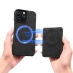 Denior Retro Leather iPhone Case with RFID Blocking Detachable Vertical Flip Card Holder - Image 5