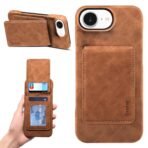 Denior Retro Leather iPhone Case with RFID Blocking Detachable Vertical Flip Card Holder - Image 8