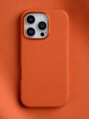 Melkco Full-Wrap Bovine Leather Case For iPhone 16 Series | MagSafe® Compatible Orange by The Case Factory