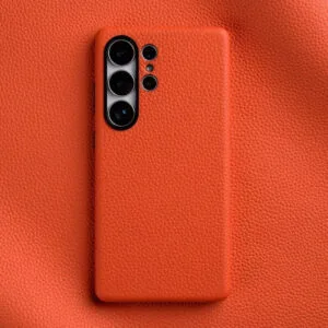 Melkco Bovine Leather Case For Samsung Galaxy S25+ Orange by The Case Factory