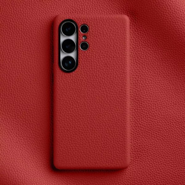 Melkco Bovine Leather Case For Samsung Galaxy S25+ Red by The Case Factory