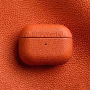 Melkco Bovine Leather AirPods Case Orange by The Case Factory