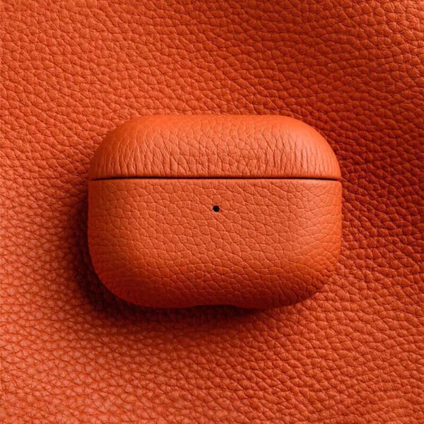 Melkco Bovine Leather AirPods Case Orange by The Case Factory