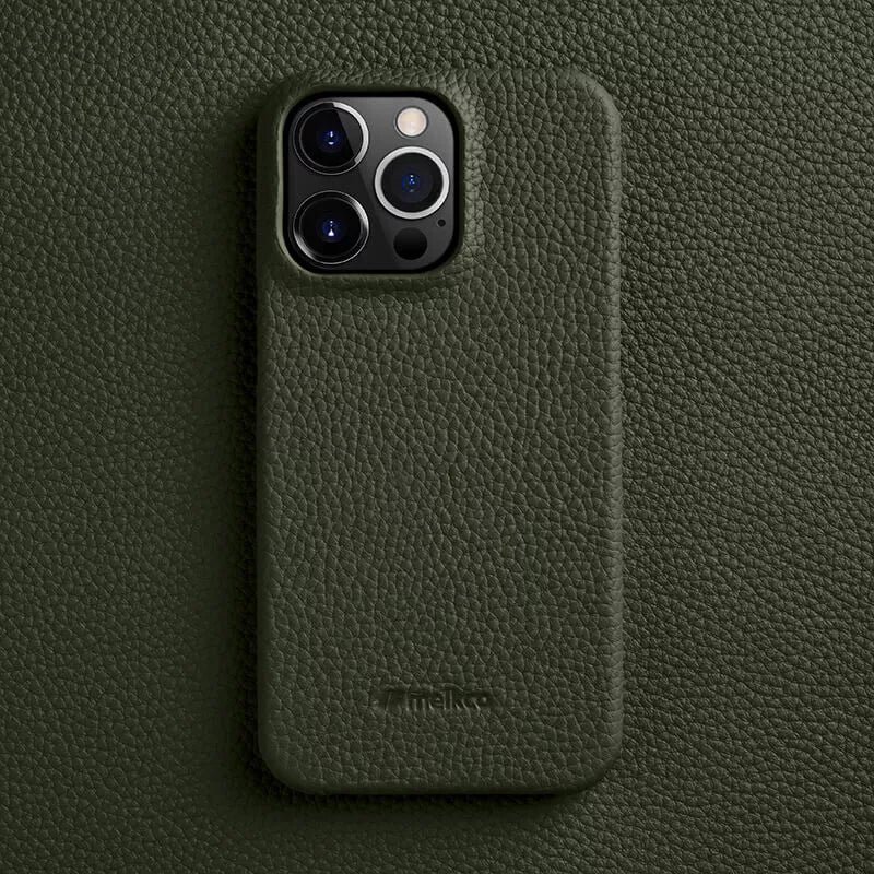 Melkco Bovine Cowhide Leather iPhone Case Olive Green by The Case Factory