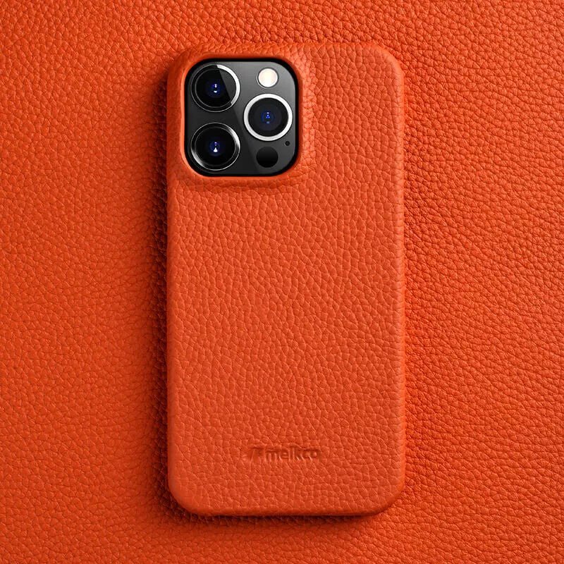 Melkco Bovine Cowhide Leather iPhone Case Orange by The Case Factory