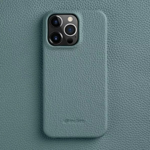Melkco Bovine Cowhide Leather iPhone Case Linen Blue by The Case Factory