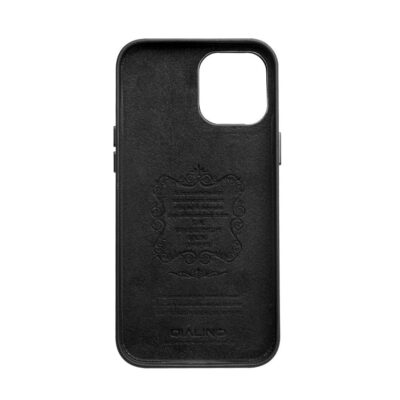 QIALINO for iPhone 12 Mini Case Cowhide Leather Coated Anti-scratch Protective Phone Cover by The Case Factory