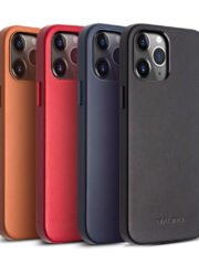 QIALINO for iPhone 12 Pro Max Premium Cowhide Leather Coated Case Anti-scratch Shockproof Phone Cover by The Case Factory