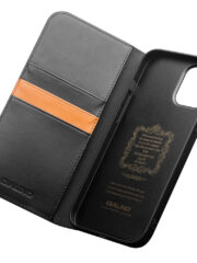 QIALINO For iPhone 12 Pro Max Case Classic Top Cowhide Leather Wallet Stand Phone Cover by The Case Factory