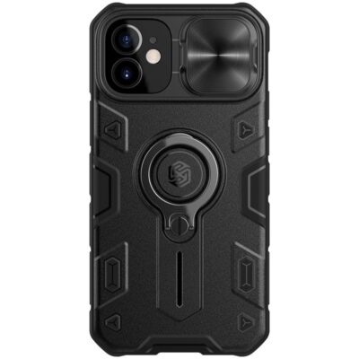 NILLKIN CamShield for iPhone 12 Mini Armor Case Hybrid Cover with Ring Kickstand [Logo Cover] Black iPhone 12 Mini by The Case Factory