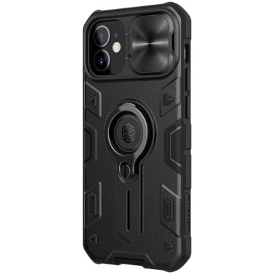 NILLKIN CamShield for iPhone 12 Mini Armor Case Hybrid Cover with Ring Kickstand [Logo Cover] by The Case Factory