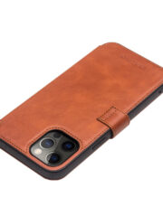 QIALINO For iPhone 12 Pro Max Cowhide Leather Case Wallet Stand Magnetic Clasp Phone Cover by The Case Factory