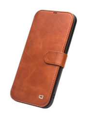 QIALINO For iPhone 12 Pro Max Cowhide Leather Case Wallet Stand Magnetic Clasp Phone Cover by The Case Factory