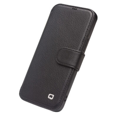QIALINO for iPhone 12 Mini Business Style Magnetic Clasp Top Cowhide Leather Phone Cover by The Case Factory