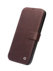 QIALINO For iPhone 12 Pro | iPhone 12 Cowhide Leather Case Wallet Stand Magnetic Clasp Phone Cover by The Case Factory