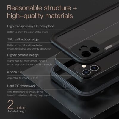 REDPEPPER Dot+ Series For iPhone 12 Case IP68 Waterproof Clear Phone Cover by The Case Factory