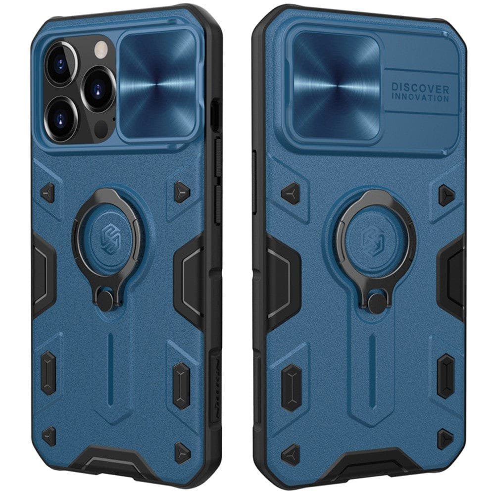 NILLKIN CamShield Armor Case for iPhone 13 Pro Max Anti-scratch with Camera Protection and Ring Kickstand Phone Cover Blue iPhone 13 Pro Max by The Case Factory